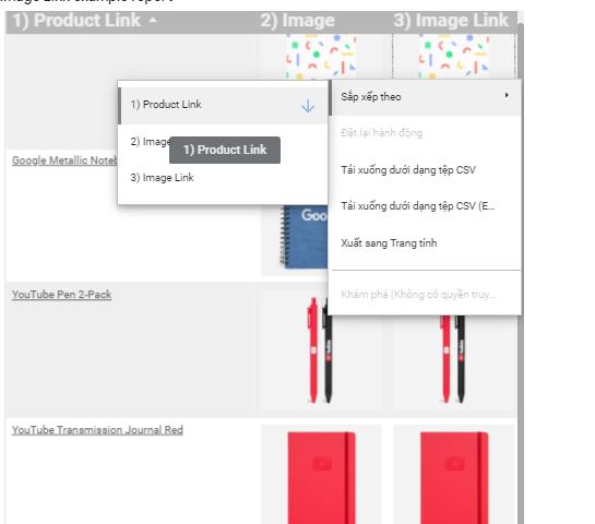 Báo cáo Google data studio có liên kết hình ảnh